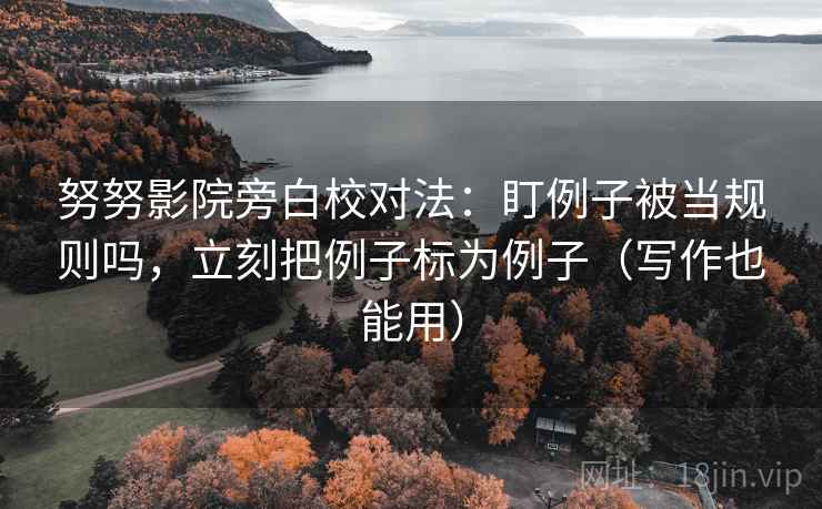 努努影院旁白校对法：盯例子被当规则吗，立刻把例子标为例子（写作也能用）