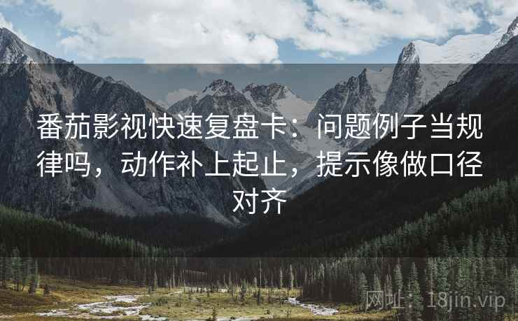 番茄影视快速复盘卡：问题例子当规律吗，动作补上起止，提示像做口径对齐